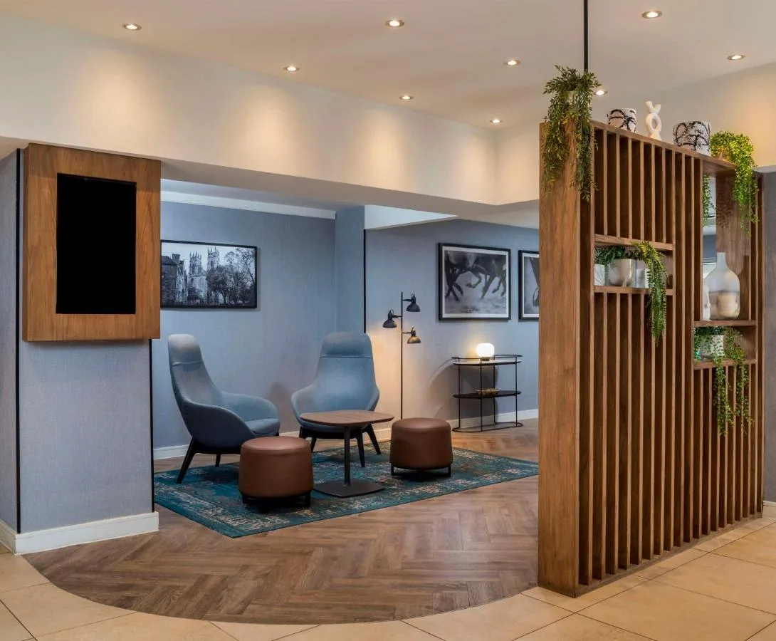 Hotel lobby with television near York Minster