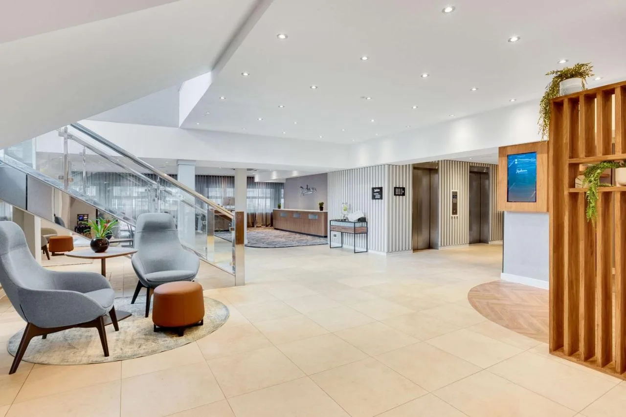 Lobby staircase at Radisson Hotel York in York city centre